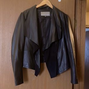 Bod & Christensen draped front leather & suede jacket